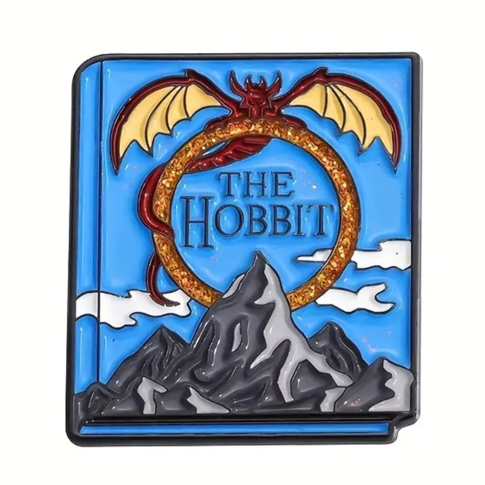 THE HOBBIT BOOK COVER OIL DRIPPED ENAMEL PIN LAPEL PIN BROOCH NWT
